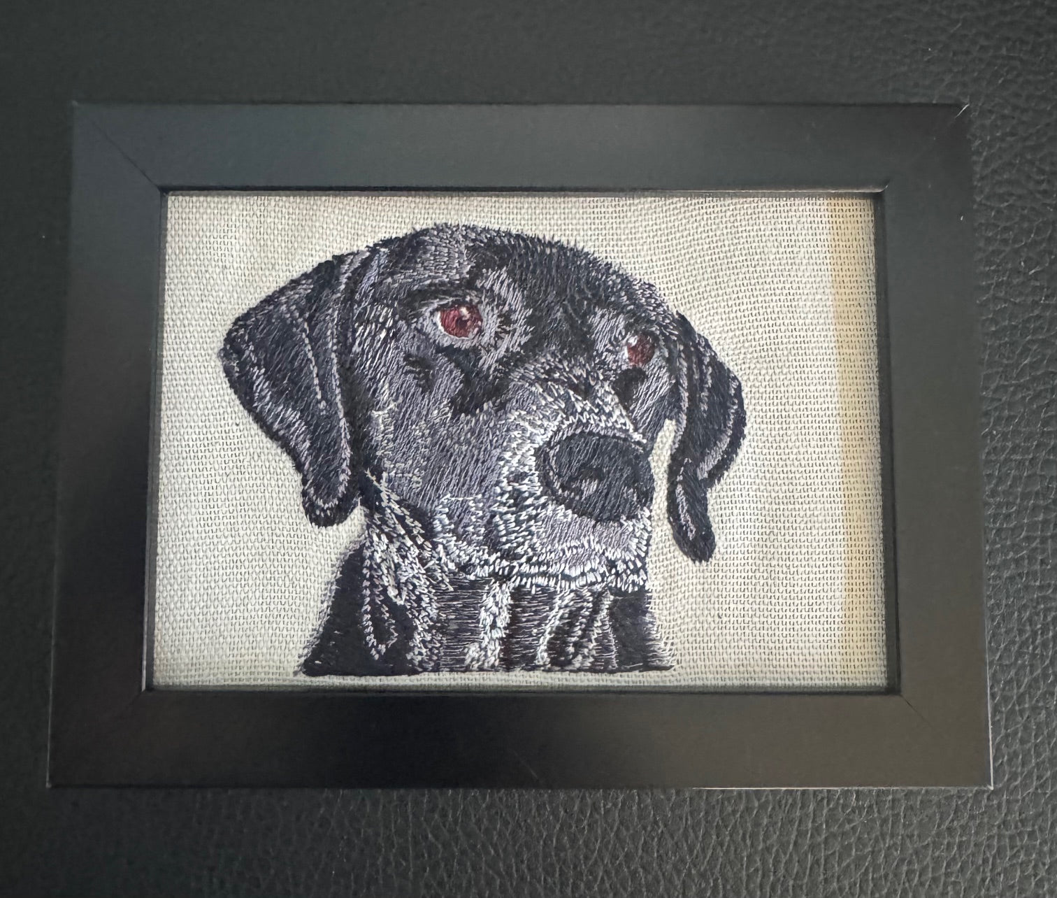 German Shorthaired Pointer Machine Embroidered Framed Art | Tabletop Decor