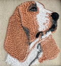 Basset Hound Machine Embroidered Framed Art | Tabletop Decor for Home or Office
