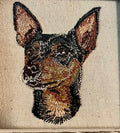 Miniature Pinscher Machine Embroidered Framed Art | Tabletop Decor for Home or Office
