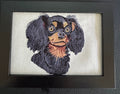 Cavalier King Charles Spaniel Machine Embroidered Framed Art | Tabletop Decor for Home or Office