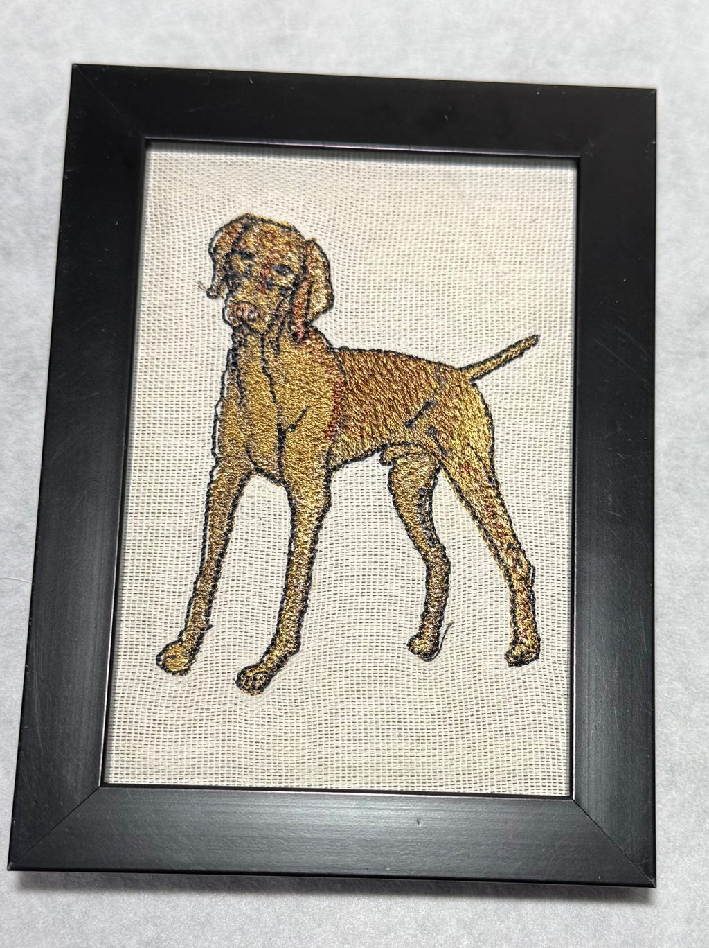 Rhodesian Ridgeback Machine Embroidered Framed Art | Tabletop Decor for Home or Office