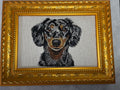 Dachshund Machine Embroidered Framed Art | Tabletop Decor for Home & Office