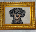 Dachshund Machine Embroidered Framed Art – Tabletop Decor for Home or Office