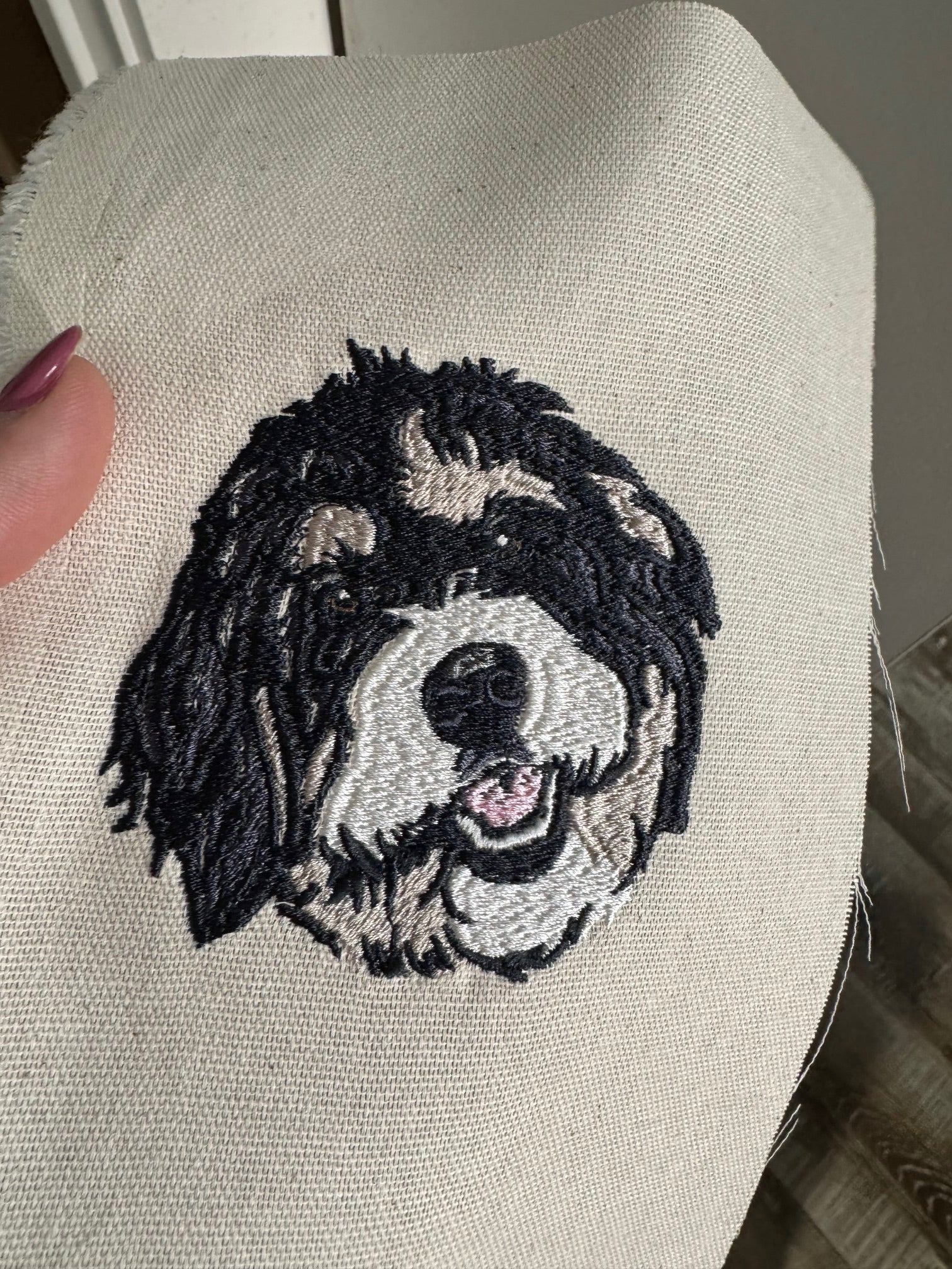 Doodle Dog Machine Embroidered Framed Art | Bernedoodle, Labradoodle & Goldendoodle