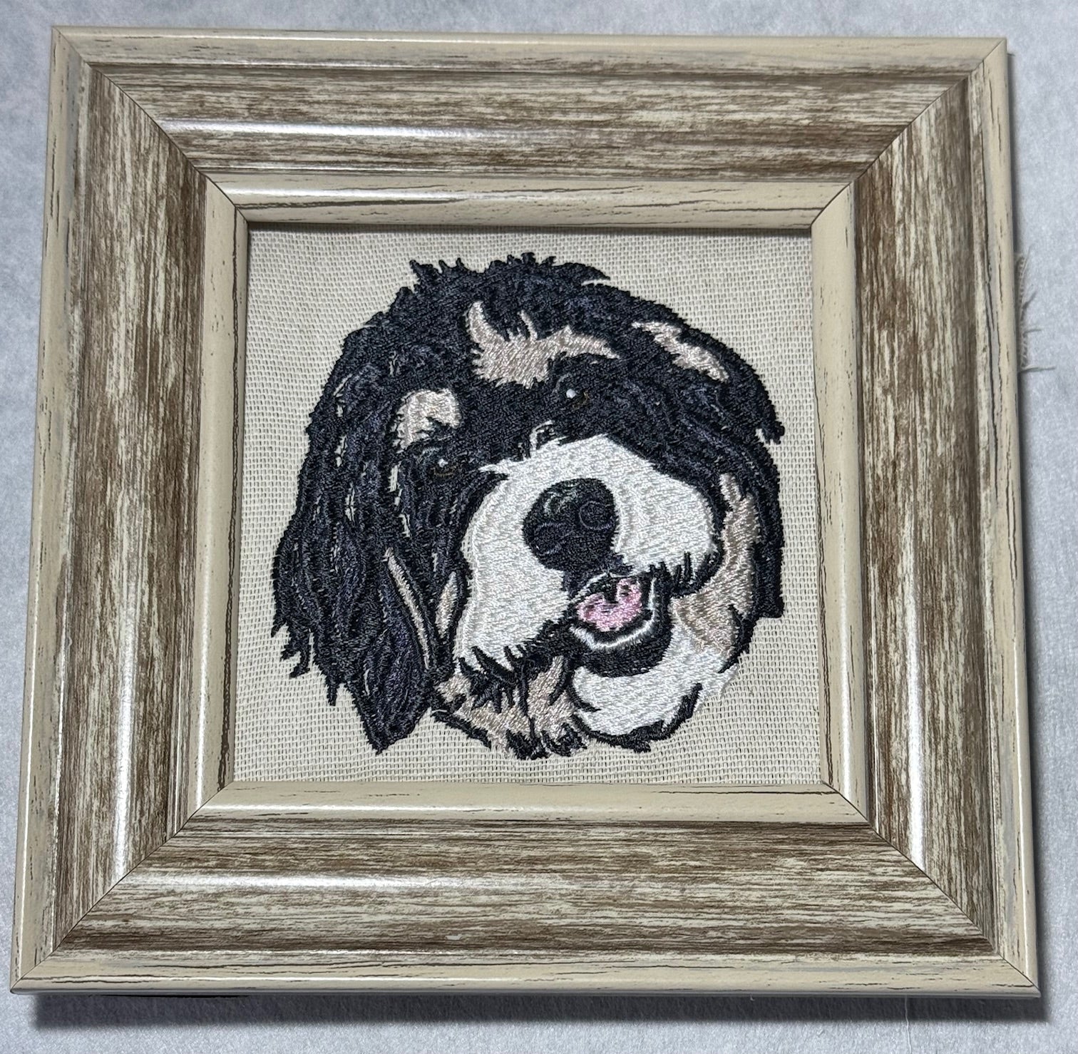 Doodle Dog Machine Embroidered Framed Art | Bernedoodle, Labradoodle & Goldendoodle