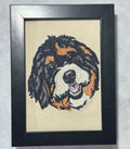 Doodle Dog Machine Embroidered Framed Art | Poodle Mix Tabletop Decor