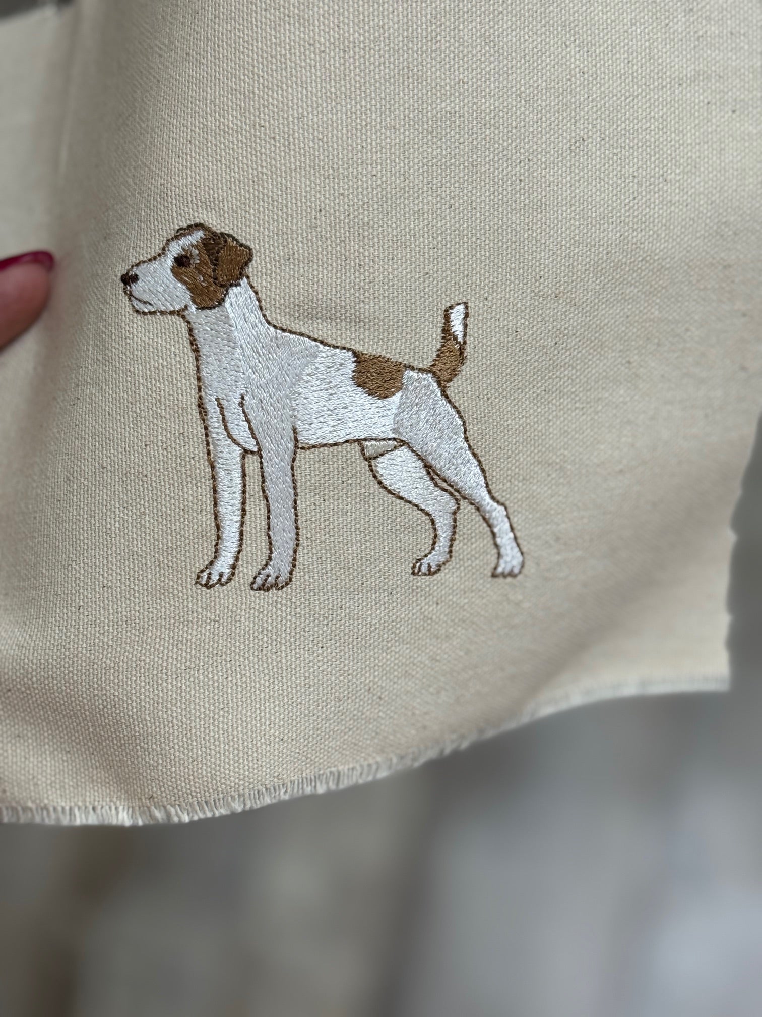 Jack Russell Terrier Machine Embroidered Framed Art | Dog Lover Decor