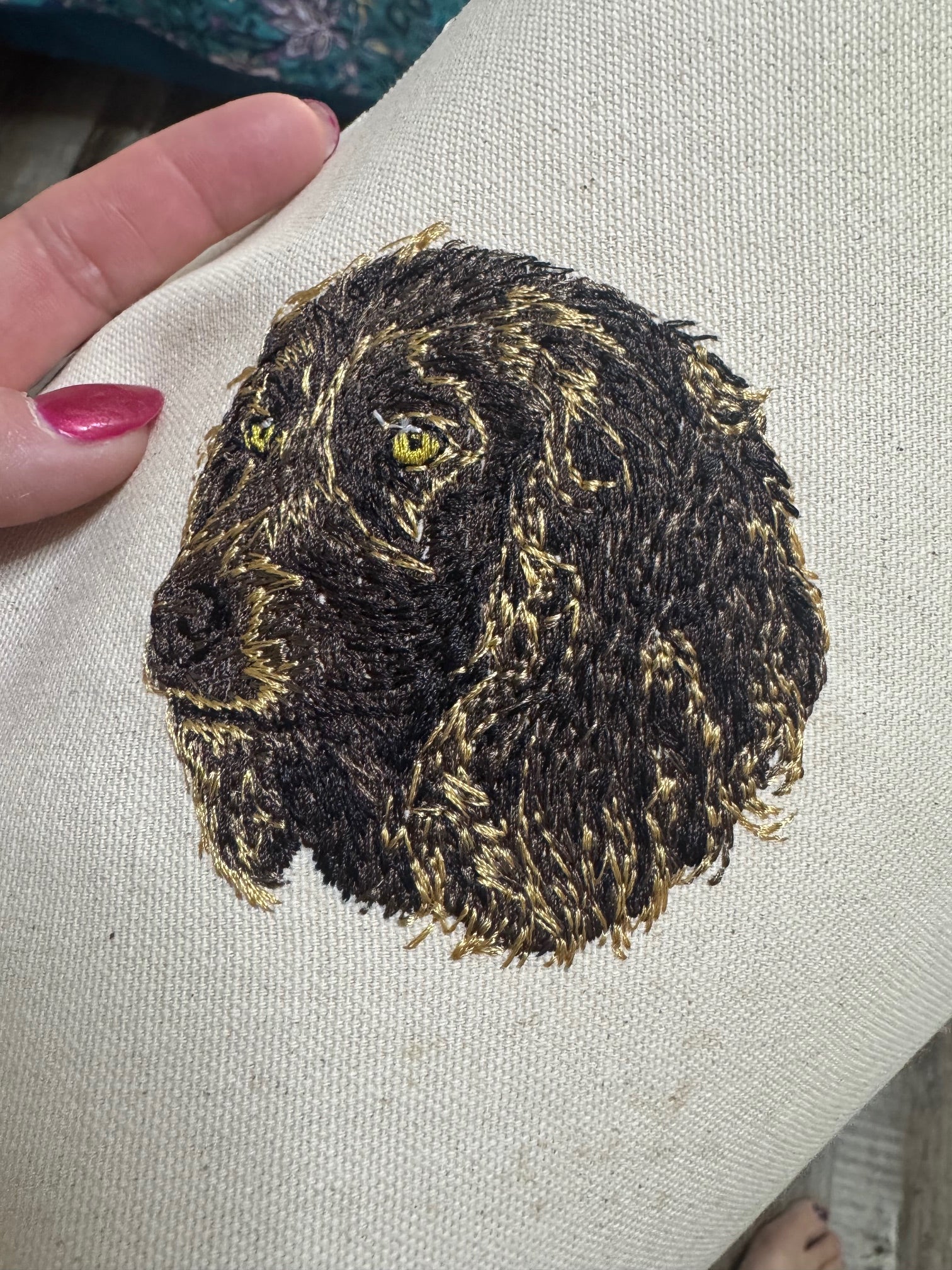 Boykin Spaniel Machine Embroidered Framed Art | Tabletop Decor