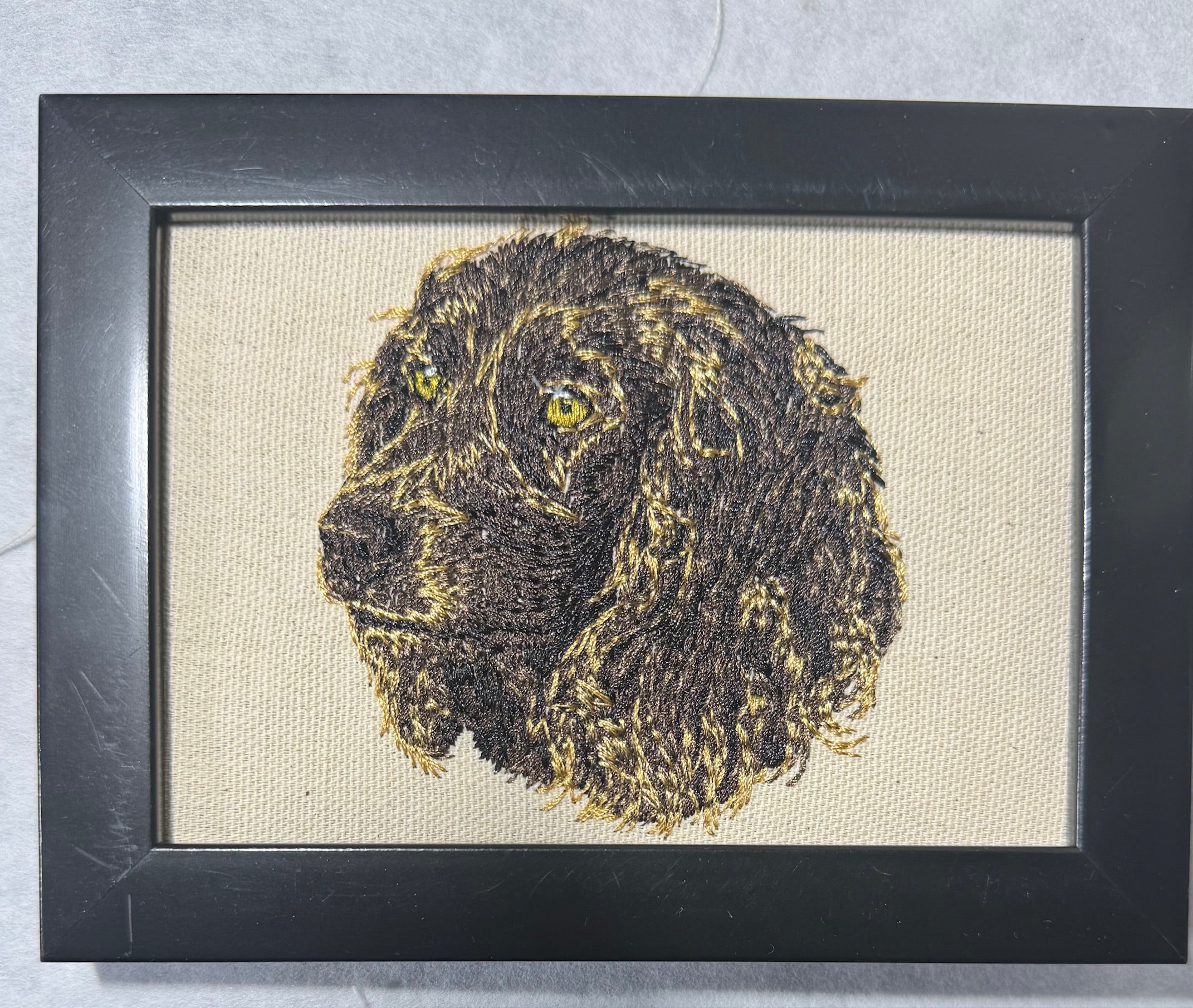 Boykin Spaniel Machine Embroidered Framed Art | Tabletop Decor