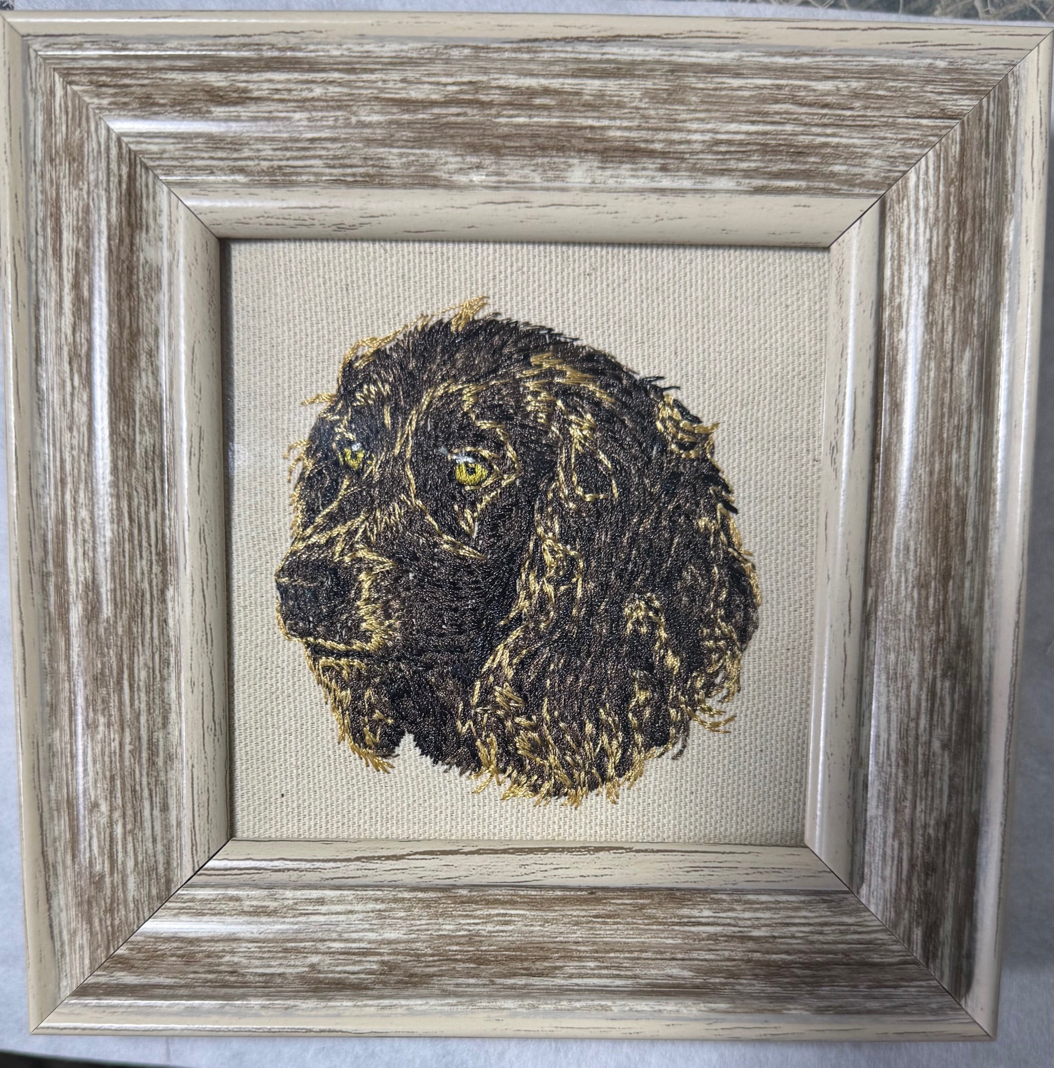 Boykin Spaniel Machine Embroidered Framed Art | Tabletop Decor
