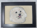 Maltese, Bichon Frise, Coton de Tulear, Poodle & Shih Tzu Machine Embroidered Framed Art