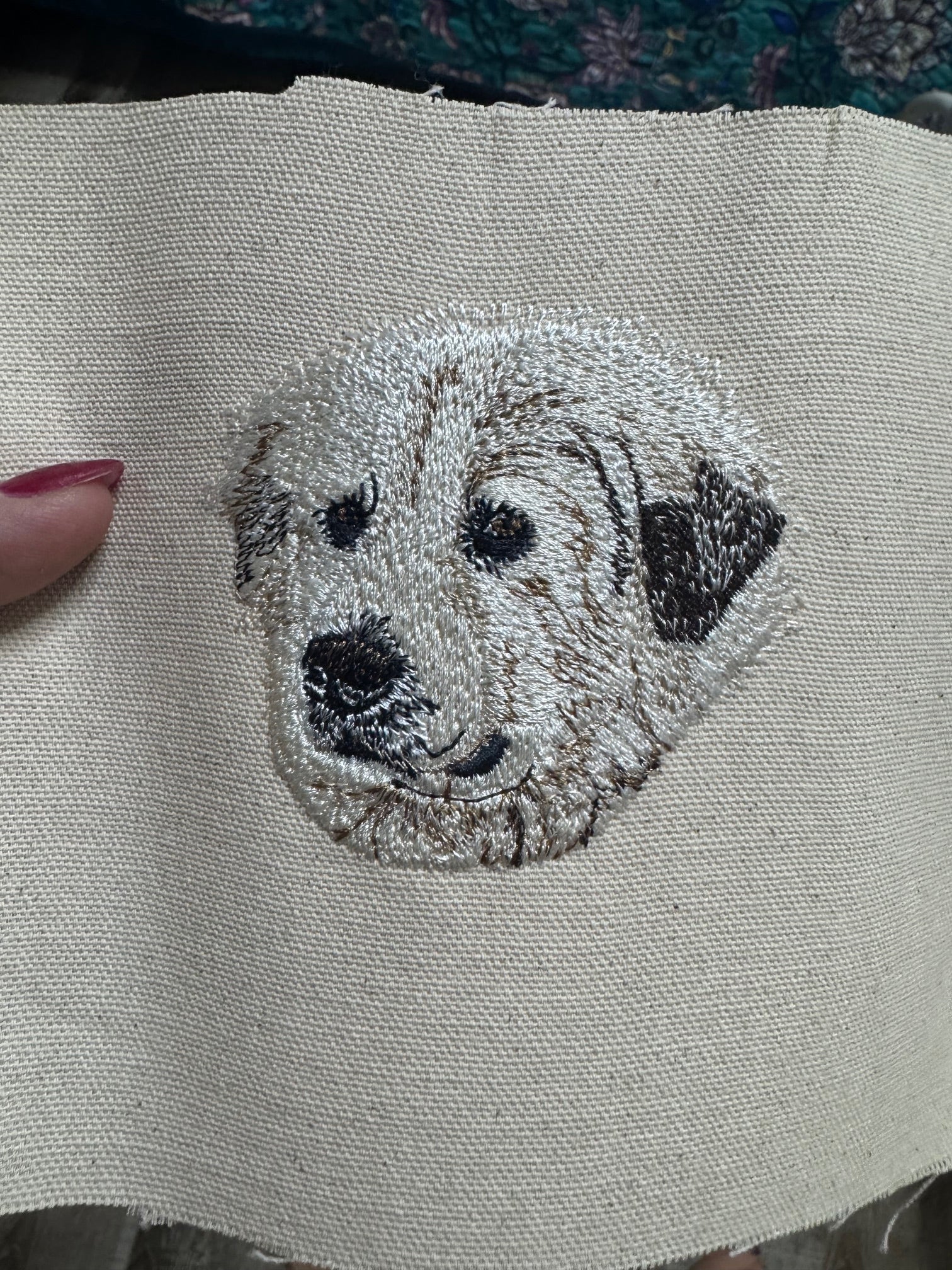 Great Pyrenees Machine Embroidered Framed Art | Tabletop Decor