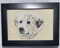Great Pyrenees Machine Embroidered Framed Art | Tabletop Decor