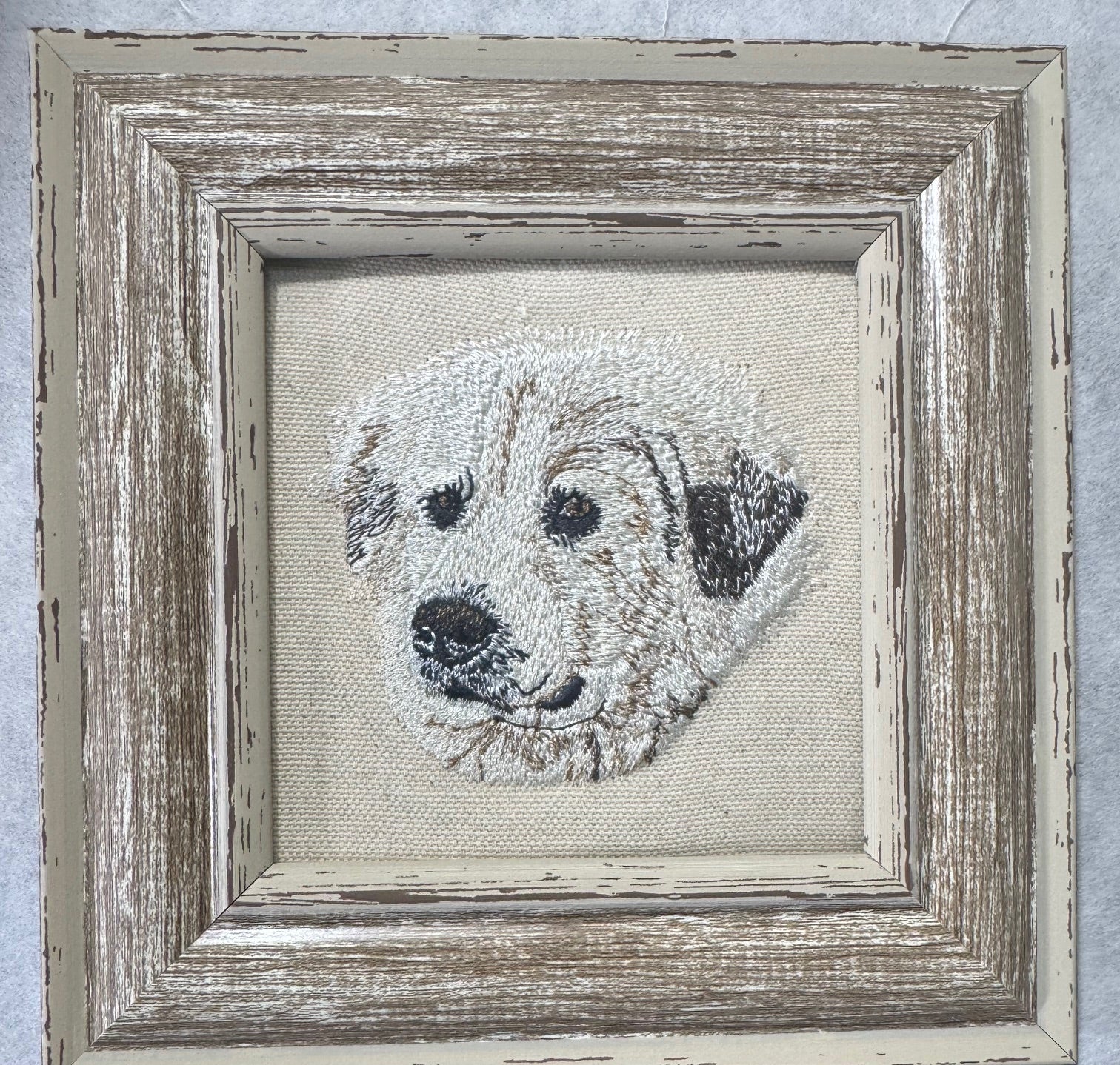 Great Pyrenees Machine Embroidered Framed Art | Tabletop Decor