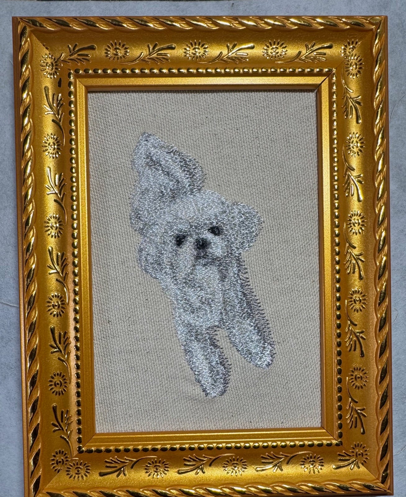 Maltese, Bichon, Poodle & Shih Tzu Machine Embroidered Framed Art | Desk & Wall Decor