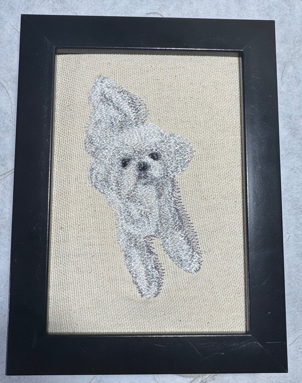 Maltese, Bichon, Poodle & Shih Tzu Machine Embroidered Framed Art | Desk & Wall Decor