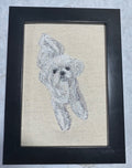 Maltese, Bichon, Poodle & Shih Tzu Machine Embroidered Framed Art | Desk & Wall Decor