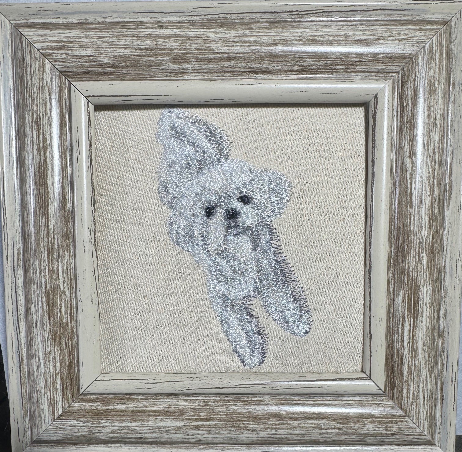 Maltese, Bichon, Poodle & Shih Tzu Machine Embroidered Framed Art | Desk & Wall Decor