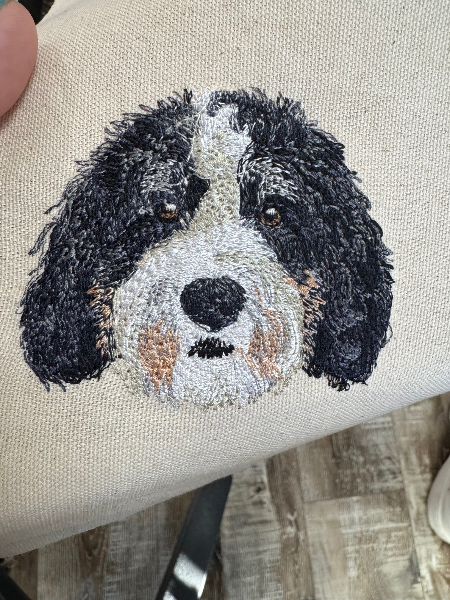 Doodle Mix Dog Machine Embroidered Art | Framed Tabletop Decor | BerneDoodle, Labradoodle, Goldendoodle & More