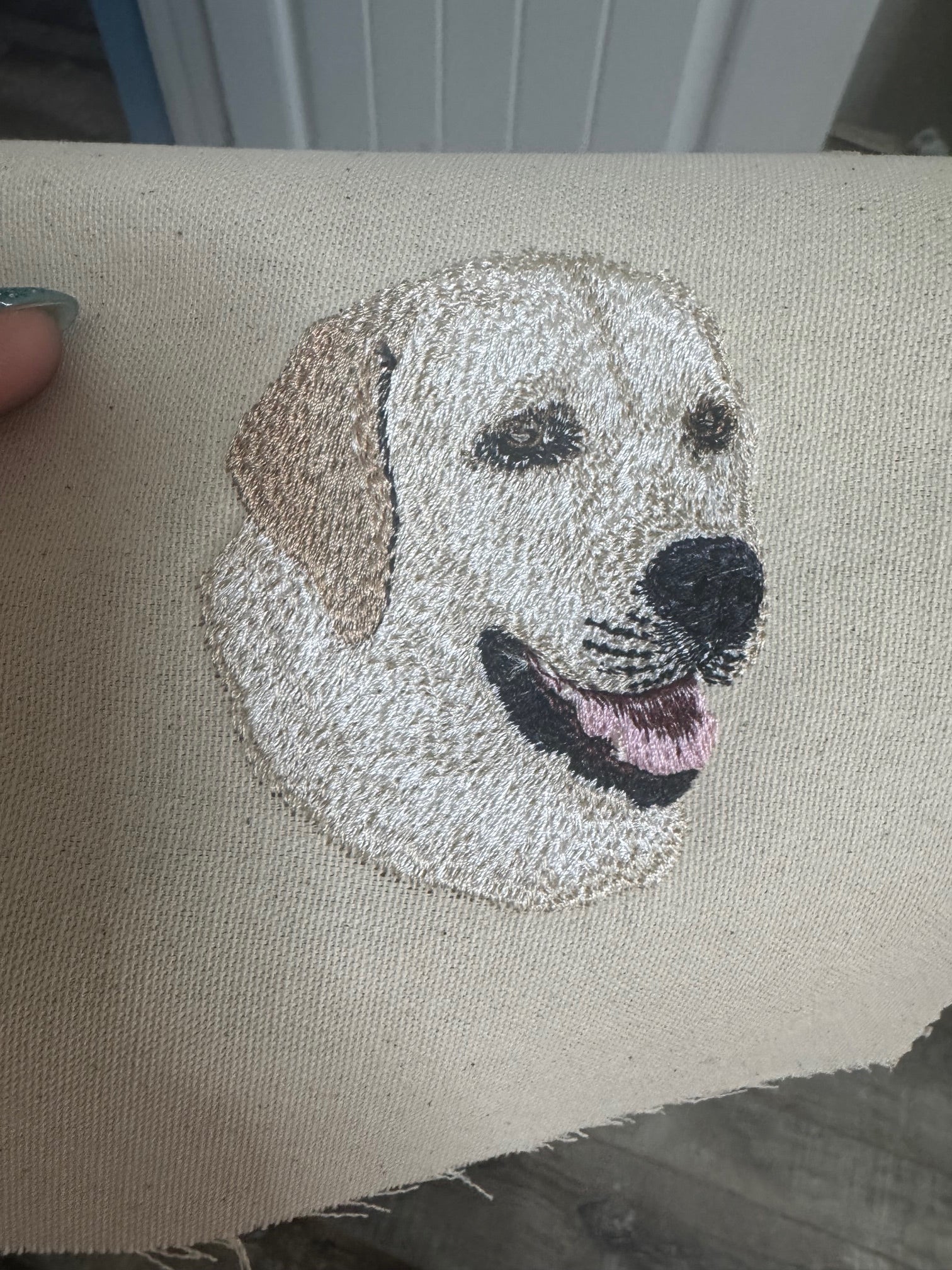 Labrador Retriever Machine Embroidered Framed Art | Tabletop Decor for Home or Office