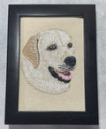 Labrador Retriever Machine Embroidered Framed Art | Tabletop Decor for Home or Office