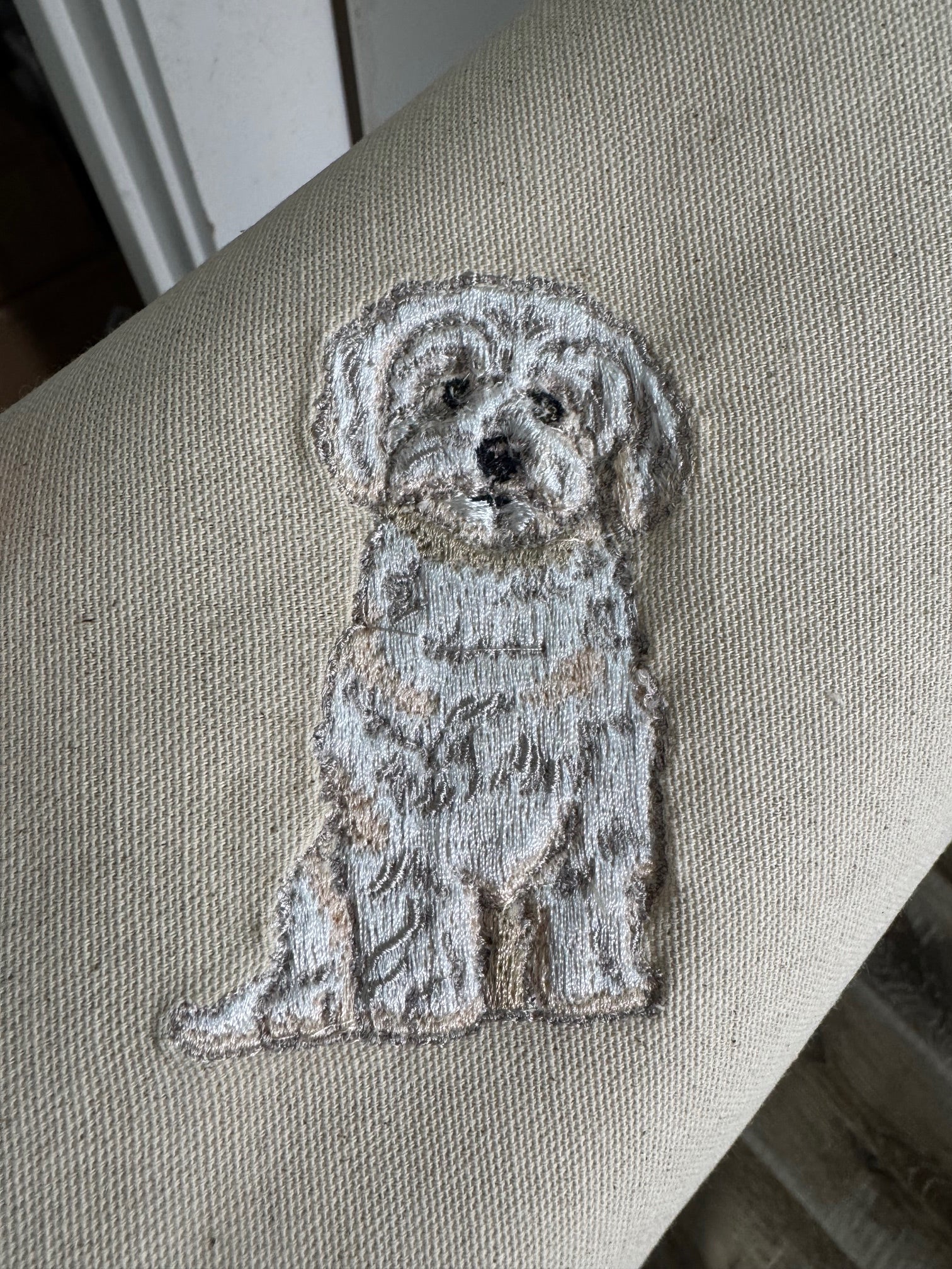 Maltese, Bichon, Poodle & Shih Tzu Embroidered Framed Art | Handcrafted Pet Decor