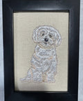 Maltese, Bichon, Poodle & Shih Tzu Embroidered Framed Art | Handcrafted Pet Decor
