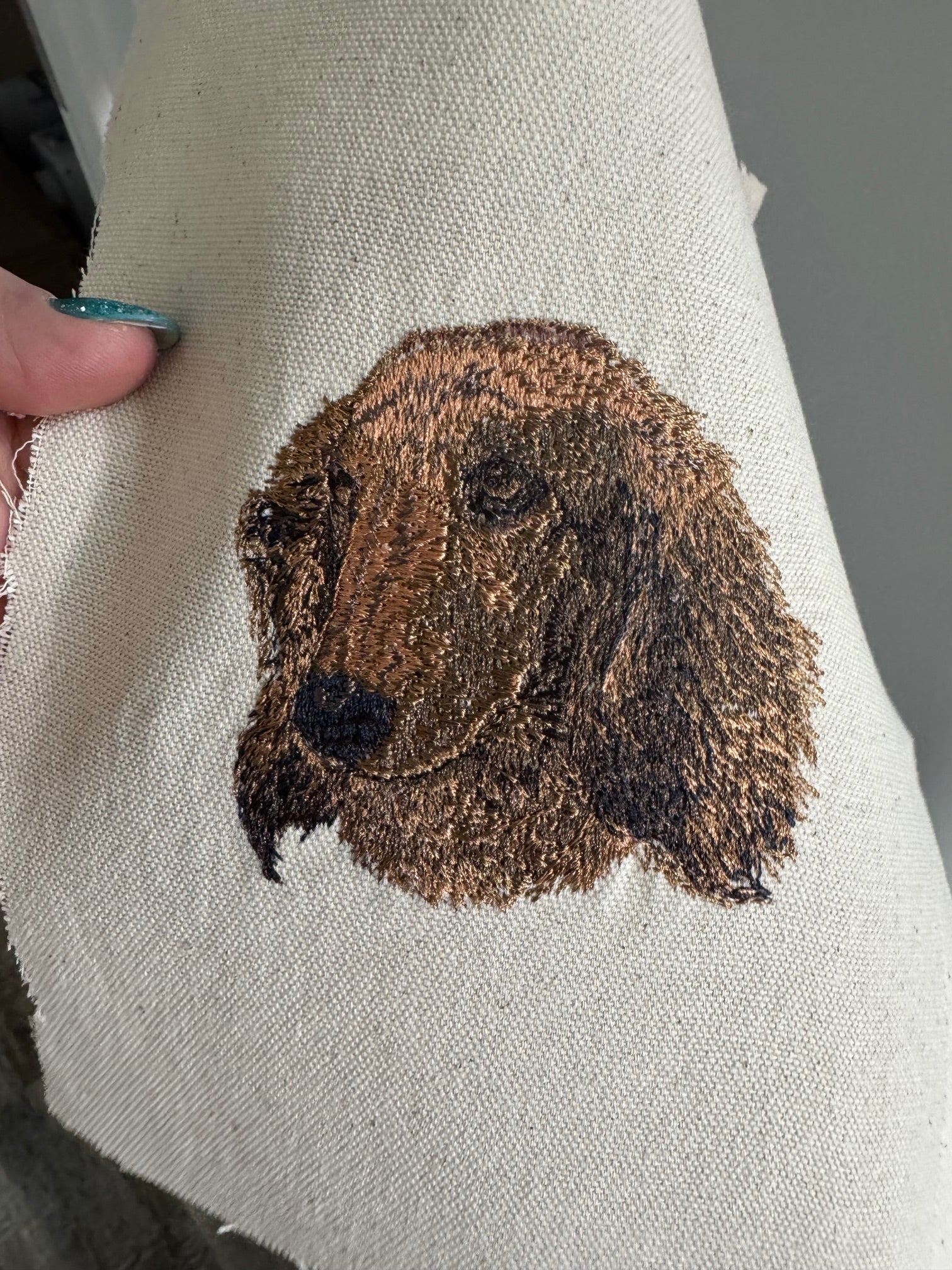 Dachshund Machine Embroidered Framed Art | Tabletop Decor | Dog Lover Gift
