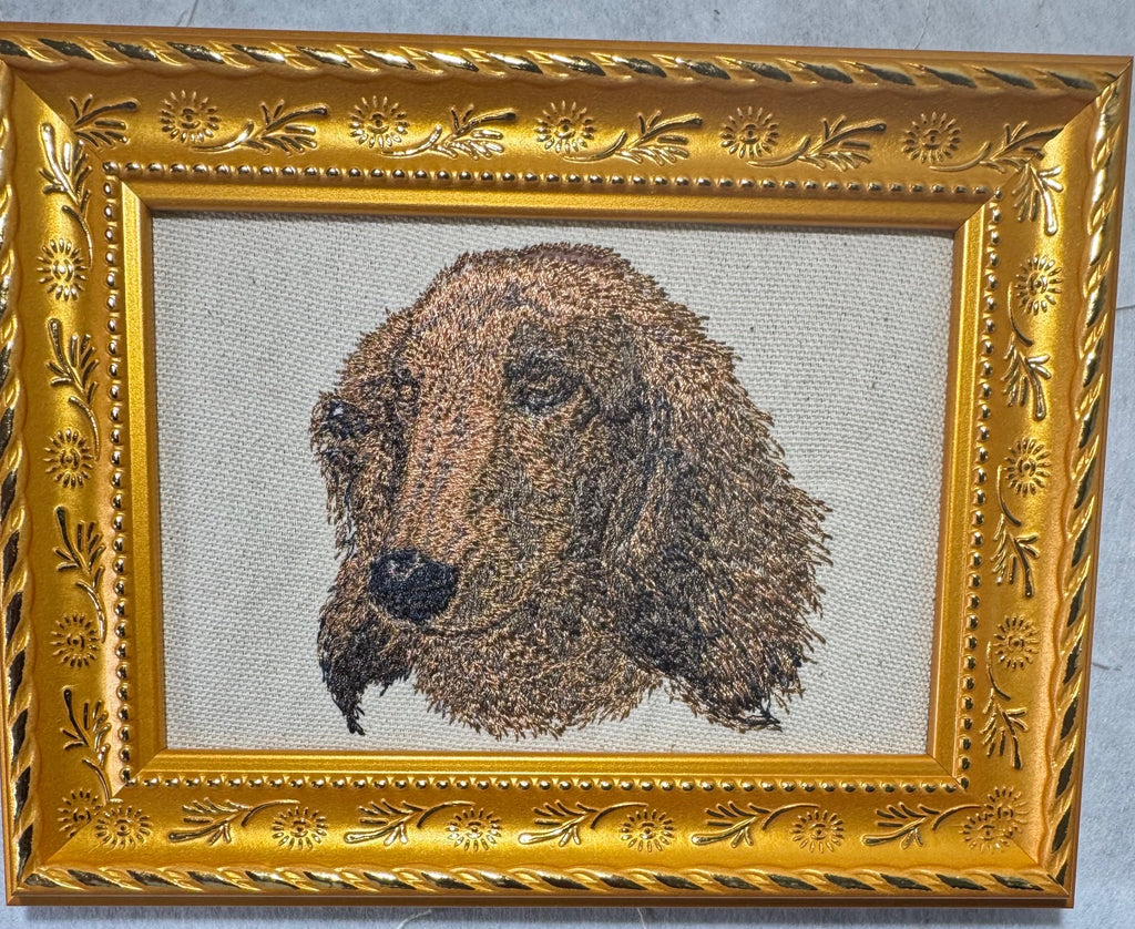 Dachshund Machine Embroidered Framed Art | Tabletop Decor | Dog Lover Gift
