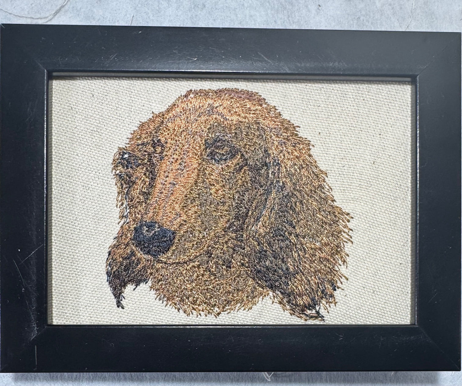 Dachshund Machine Embroidered Framed Art | Tabletop Decor | Dog Lover Gift