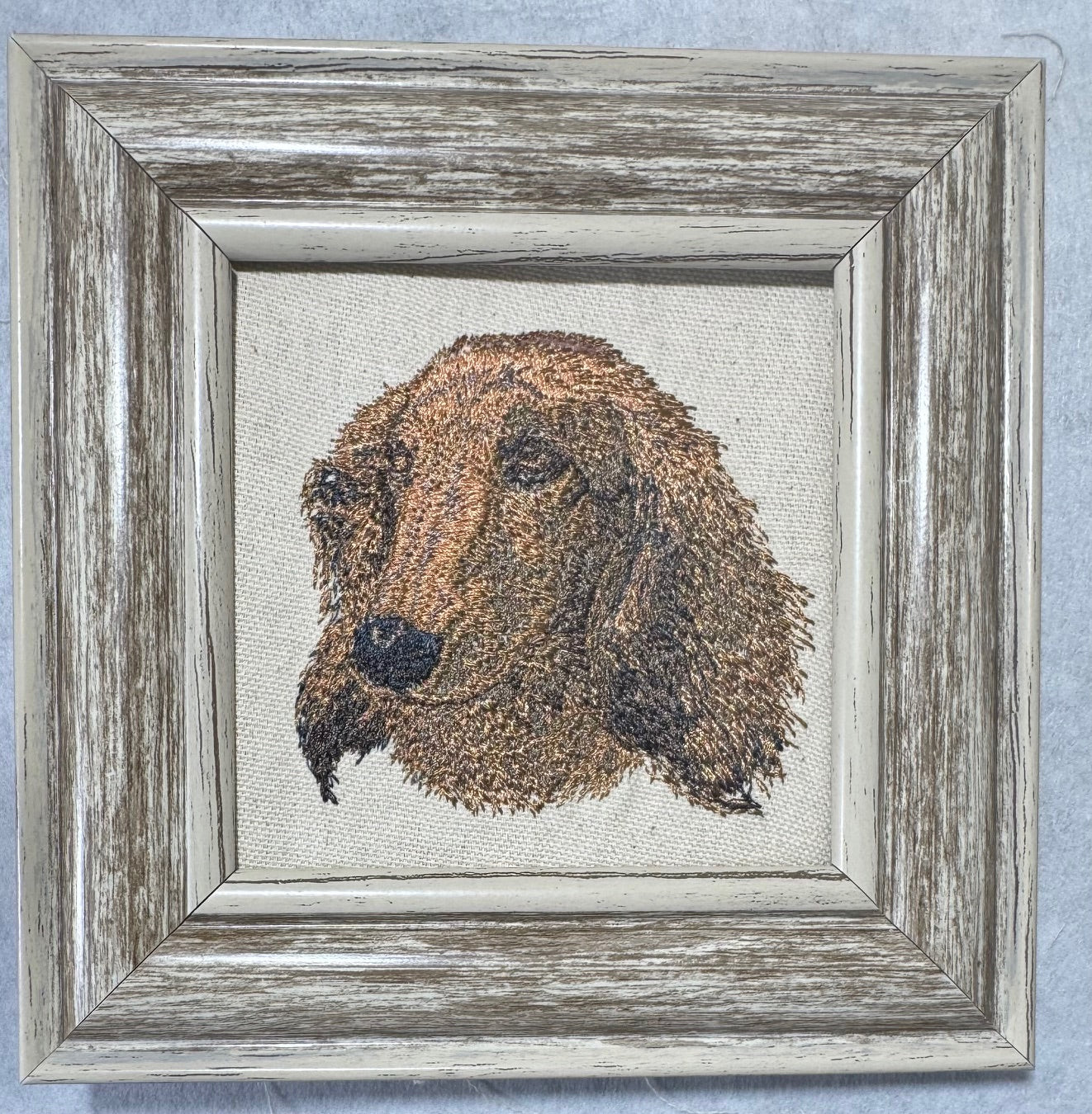 Dachshund Machine Embroidered Framed Art | Tabletop Decor | Dog Lover Gift