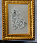 Goldendoodle Machine Embroidered Framed Art | Canine Charm Tabletop Decor