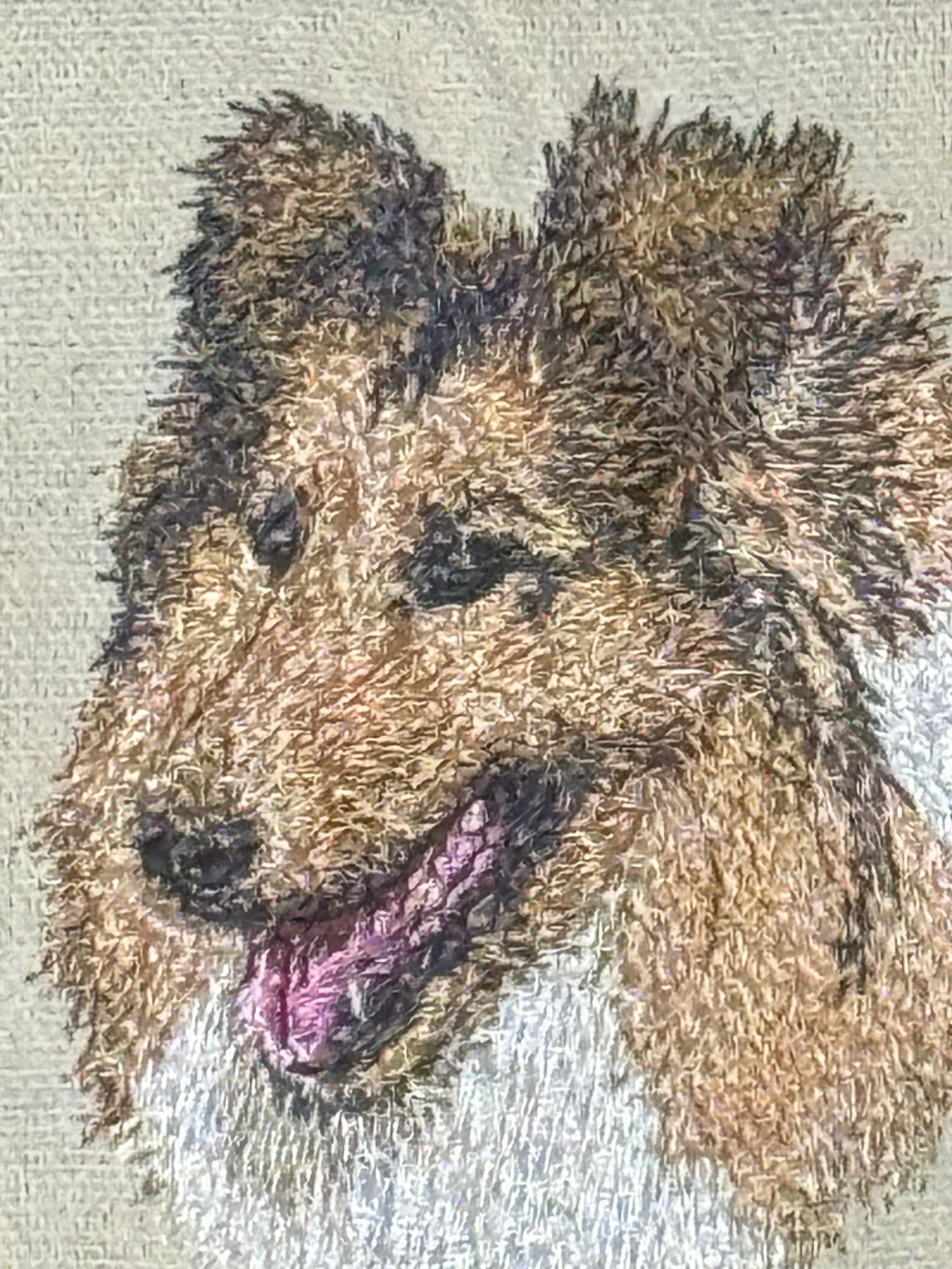 Collie Machine Embroidered Art No. 2 | Framed Dog Breed Décor