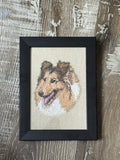 Collie Machine Embroidered Art No. 2 | Framed Dog Breed Décor