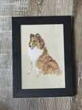 Collie Machine Embroidered Art | Framed Dog Breed Décor