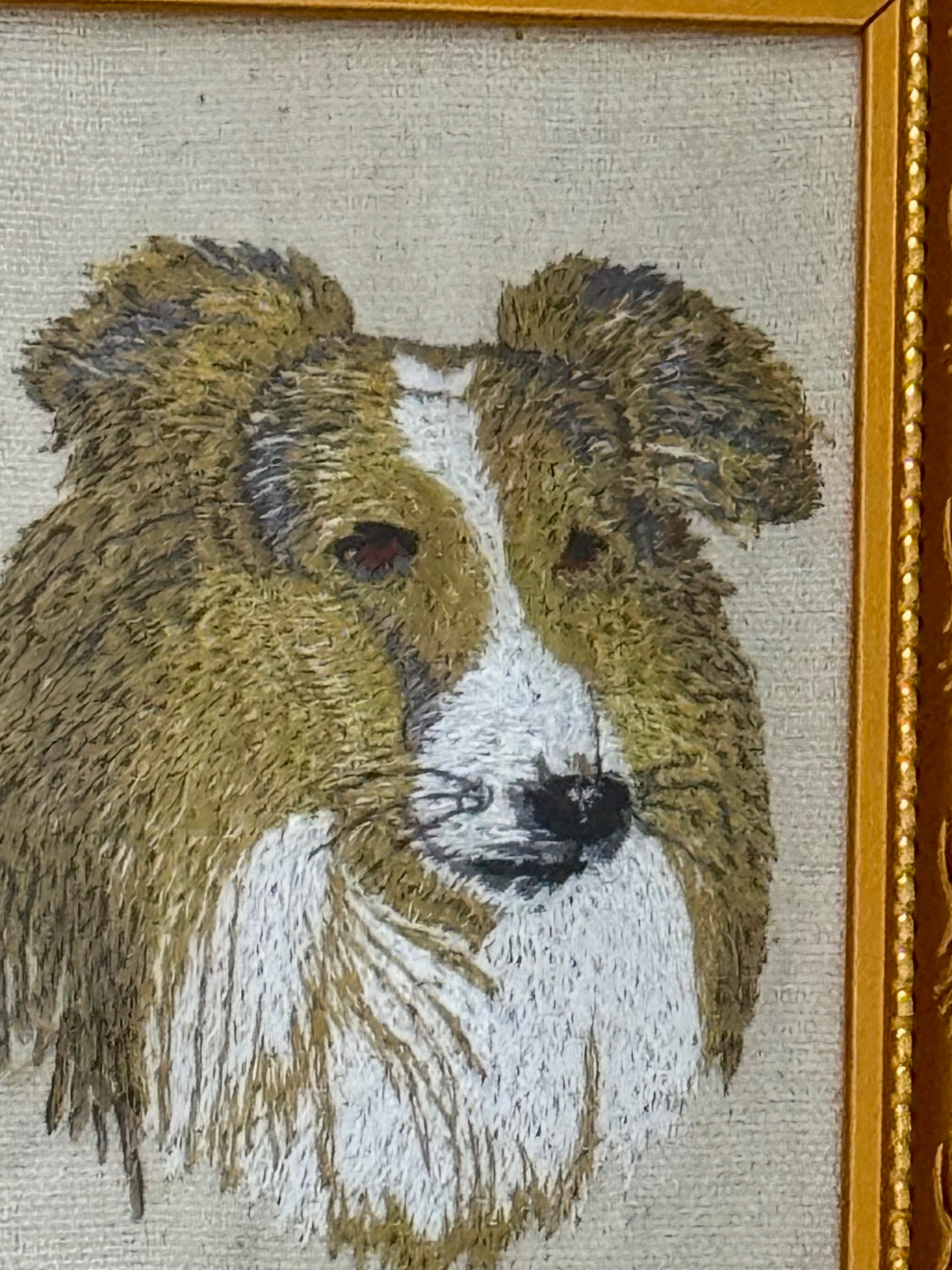 Collie Machine Embroidered Art No. 2 | Framed Dog Breed Décor