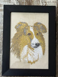 Collie Machine Embroidered Art No. 2 | Framed Dog Breed Décor