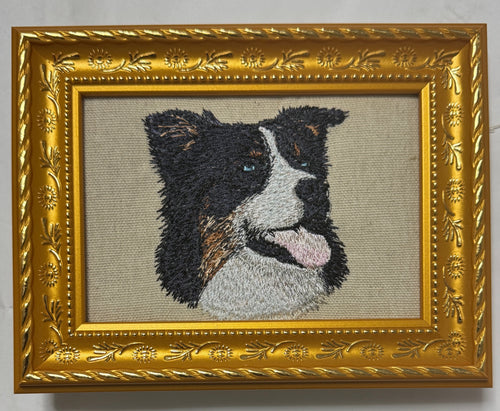 Australian Shepherd (Aussie) — Machine Embroidered Framed Art | Tabletop Decor