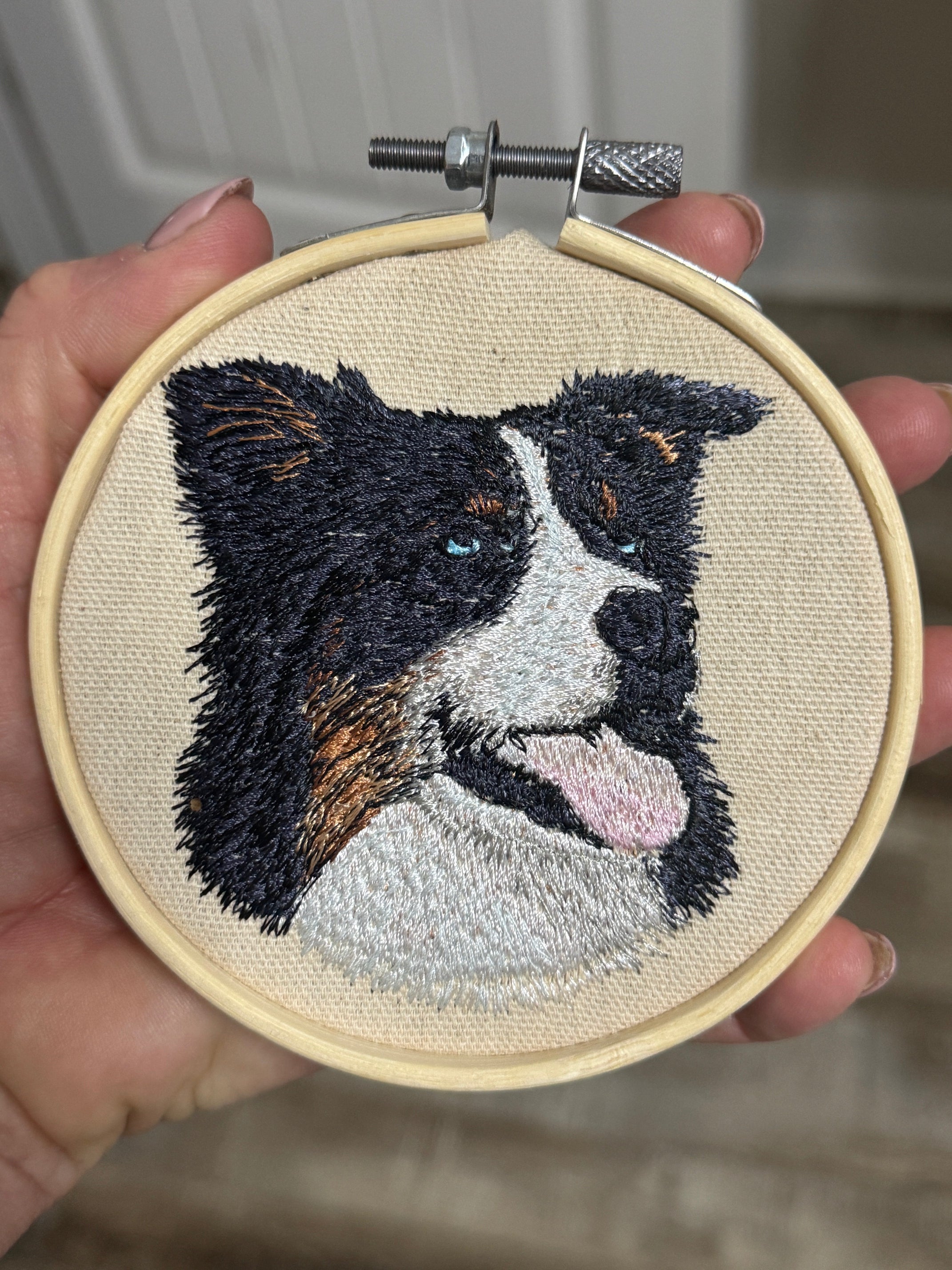 Australian Shepherd (Aussie) — Machine Embroidered Framed Art | Tabletop Decor