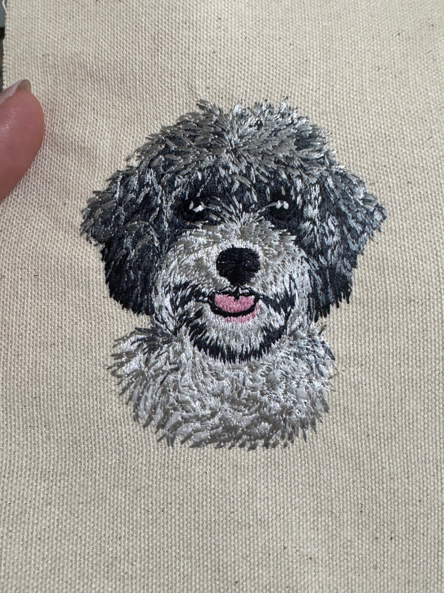 Cavachon Doodle Dog Breed Machine Embroidered Art | Framed Tabletop Decor