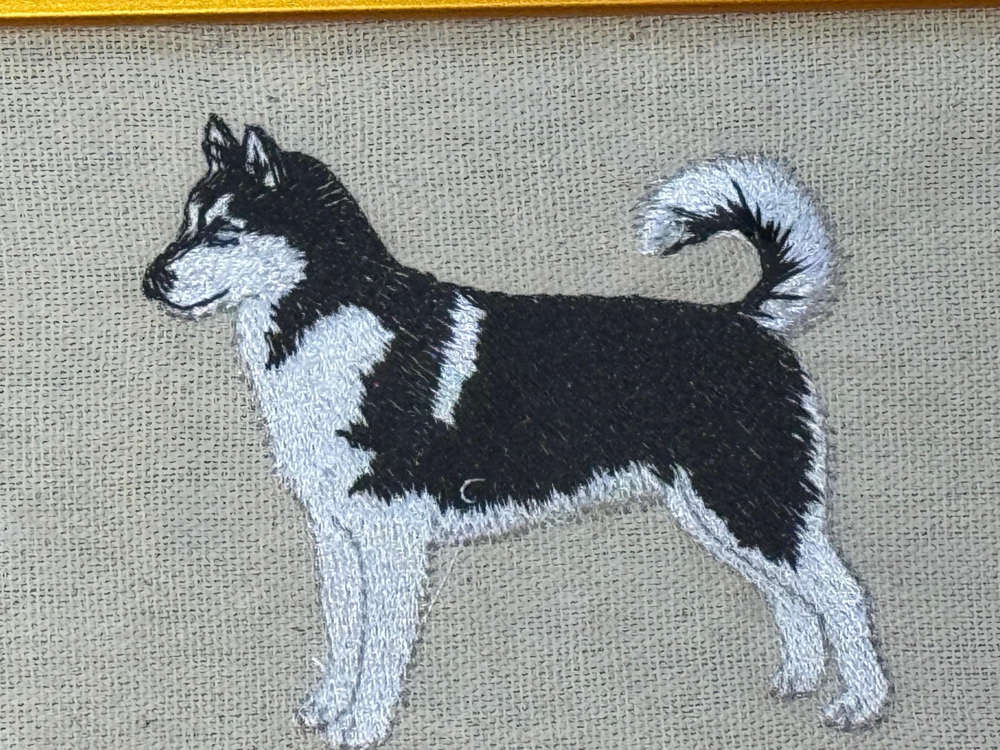 Husky Machine Embroidered Framed Art | Tabletop Decor