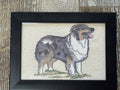 Australian Shepherd Machine Embroidered Framed Art | Tabletop Decor