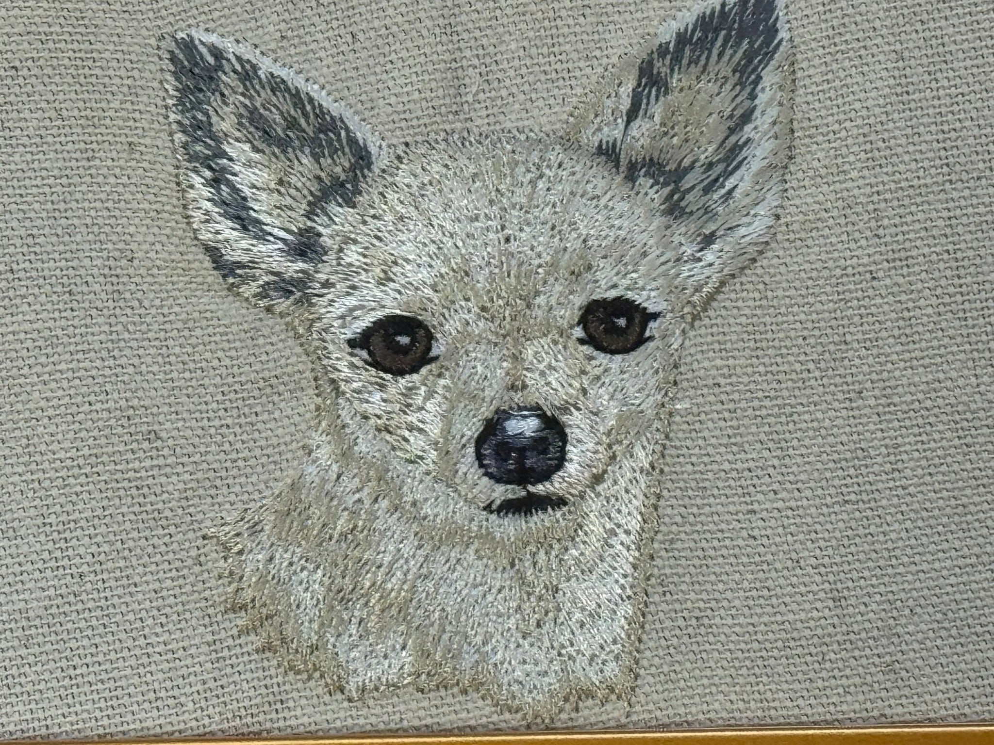 Chihuahua Machine Embroidered Framed Art | Tabletop Decor