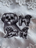 Shih tzu Machine Embroidered Doily! Unique Tabletop Home Decor Dog Breed