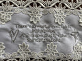Christian Hymn 'Sweet Sweet Spirit' Machine Embroidered 16 x 12" White Doily
