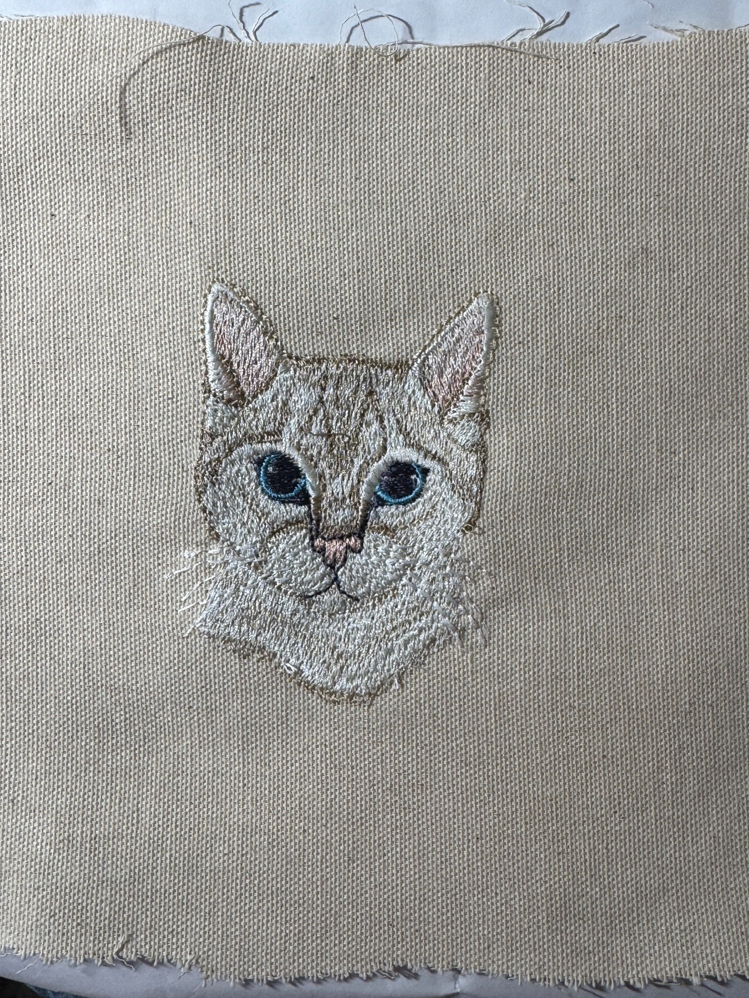 Cat — Machine Embroidered Framed Art | Tabletop Decor