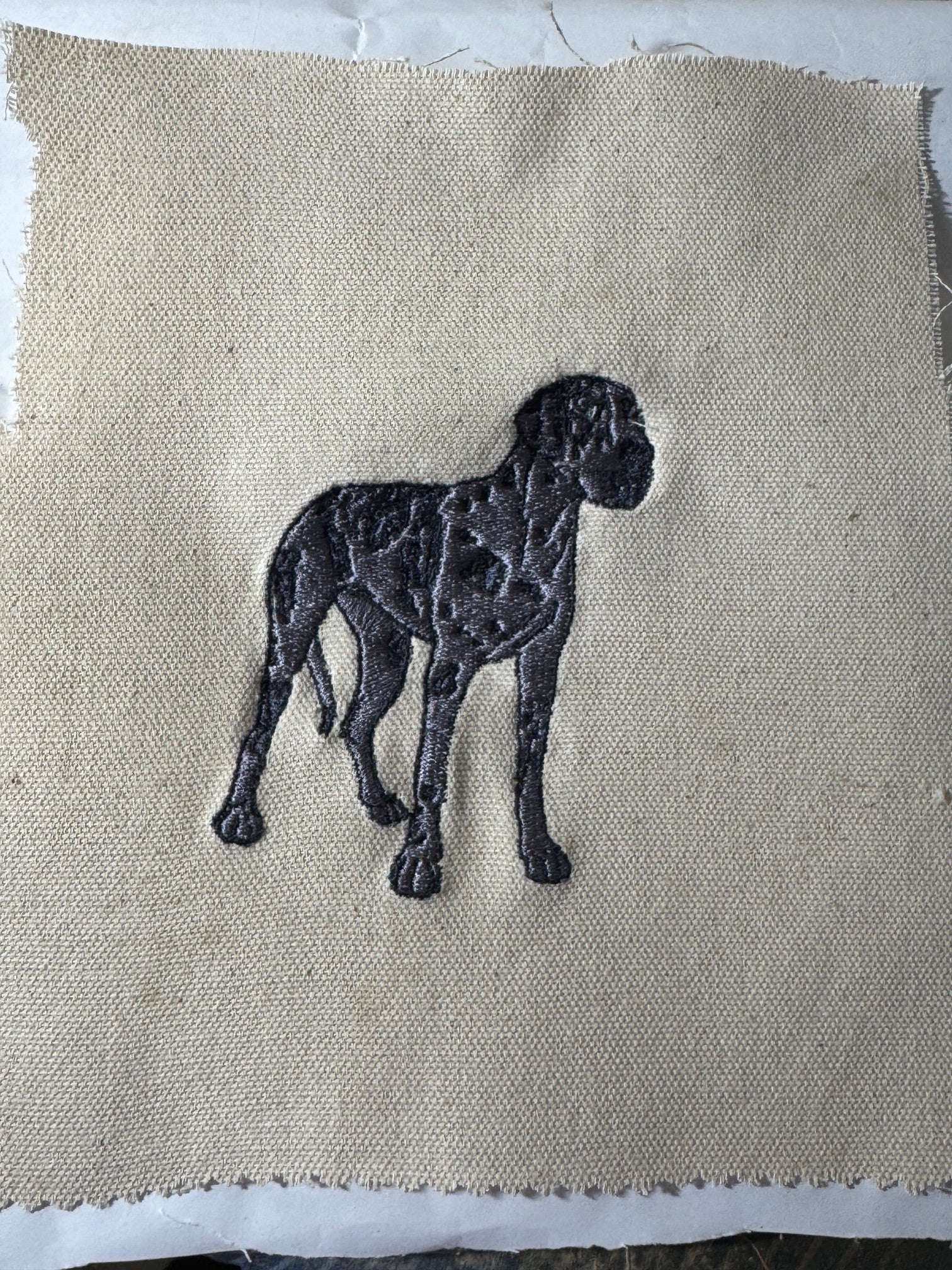 Great Dane — Machine Embroidered Framed Art | Tabletop Decor