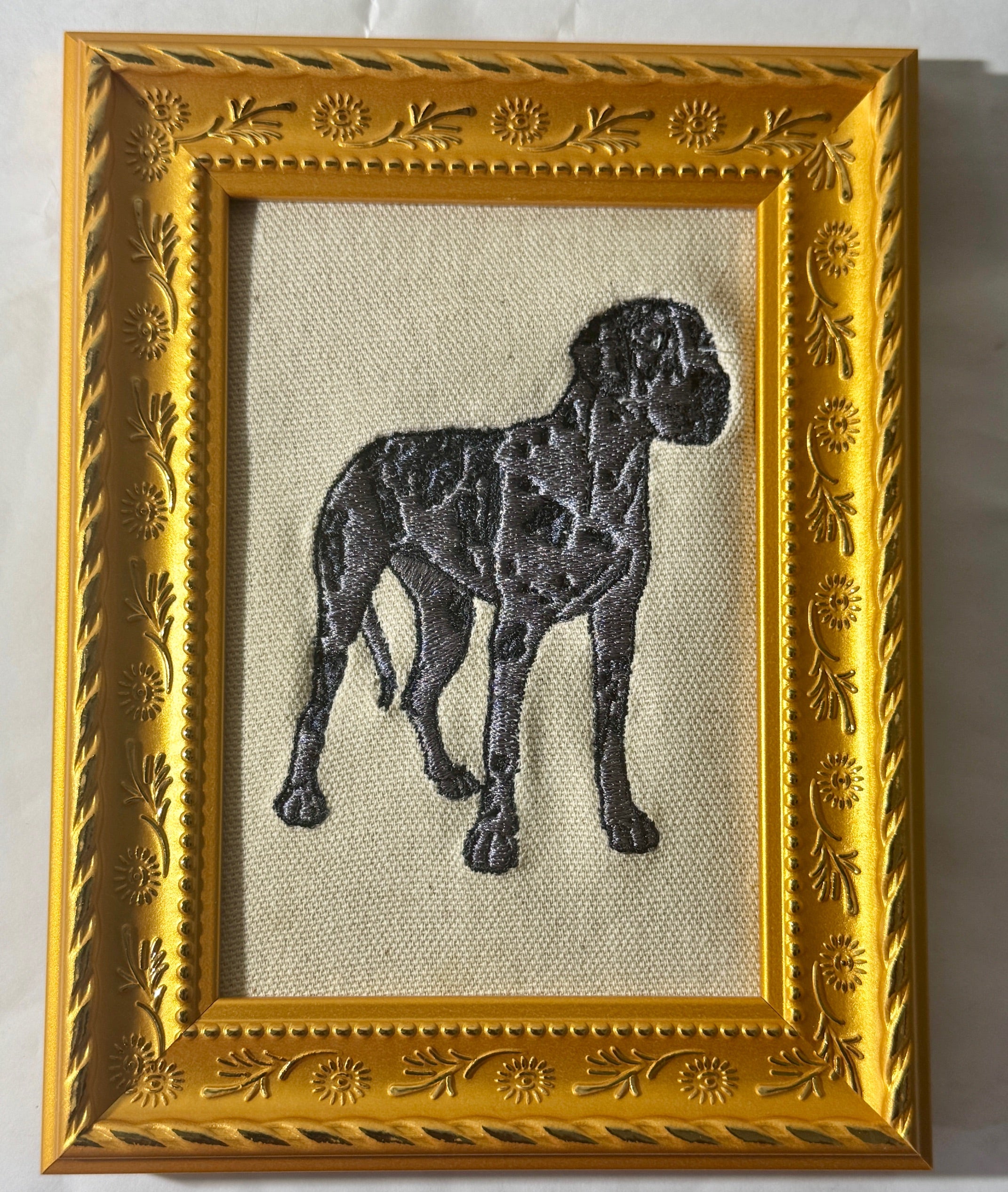 Great Dane — Machine Embroidered Framed Art | Tabletop Decor