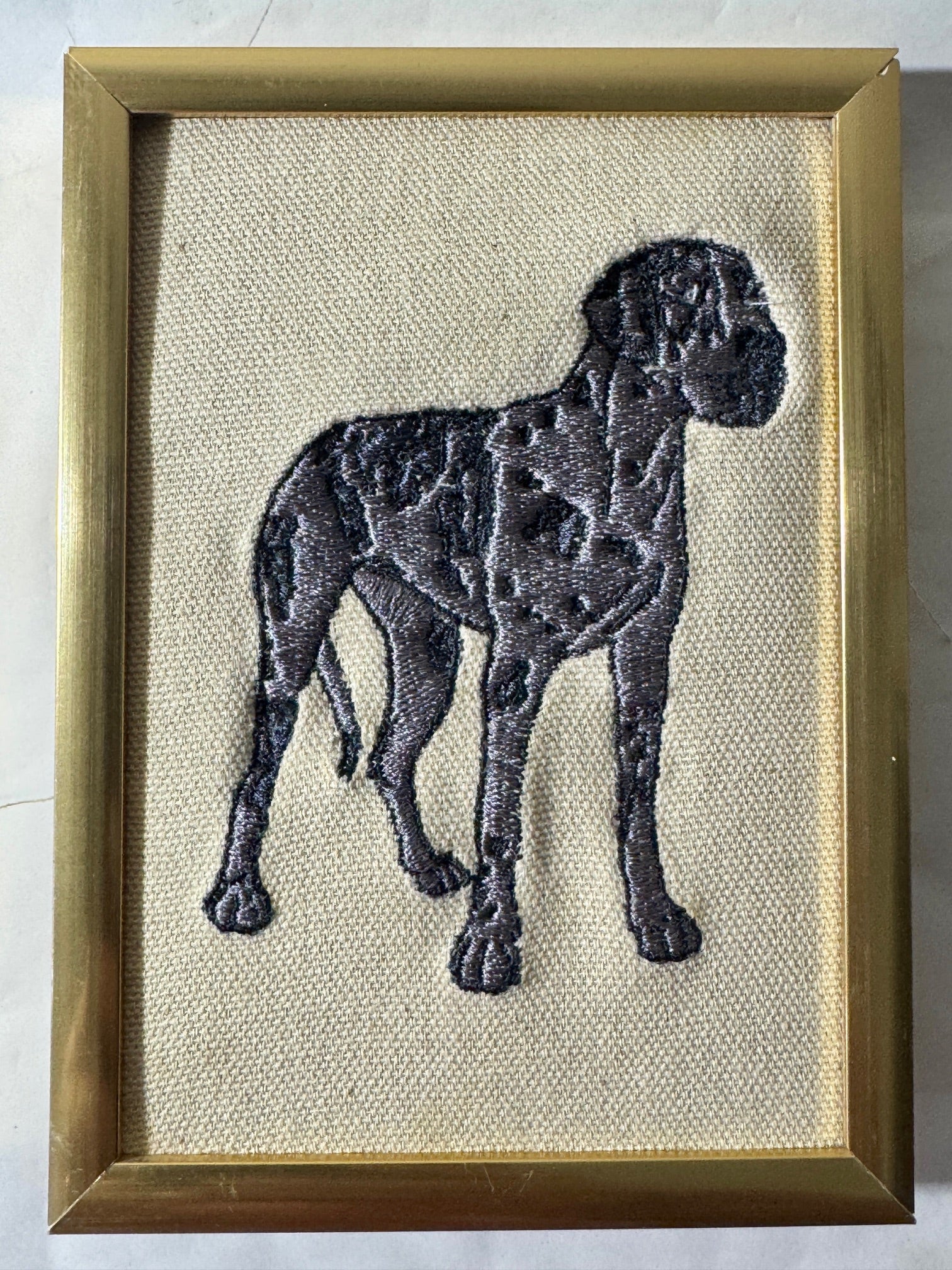 Great Dane — Machine Embroidered Framed Art | Tabletop Decor