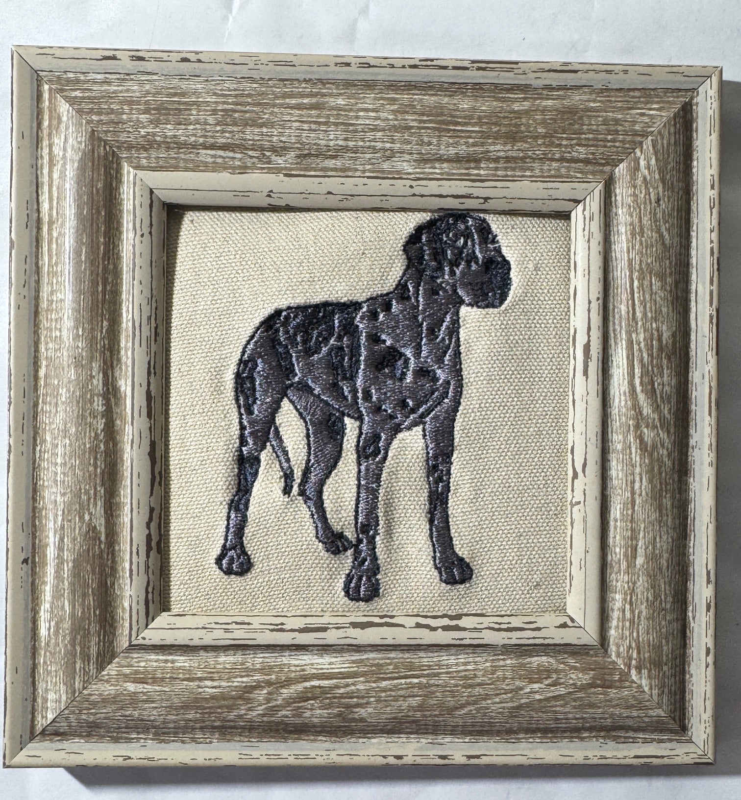 Great Dane — Machine Embroidered Framed Art | Tabletop Decor
